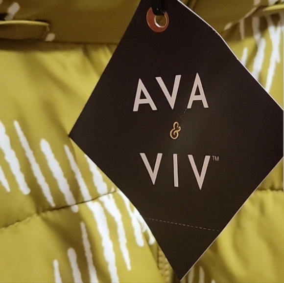 AVA & VIV GREEN DIAMOND LADIES SHORT PUFFER HOODIE JACKET SIZE 2X - Picture 4 of 13